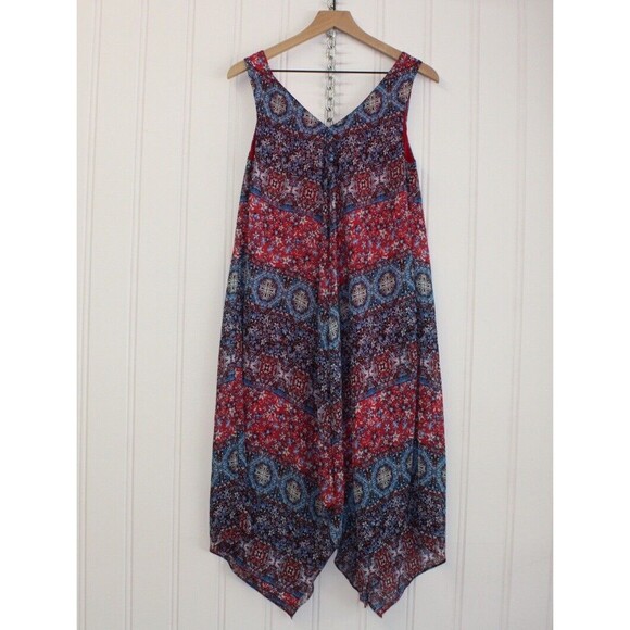 Emma & Michele Colorful Swing‎ Sundress Maxi Lined Flowing Hankie Hem Size Small - Picture 8 of 8